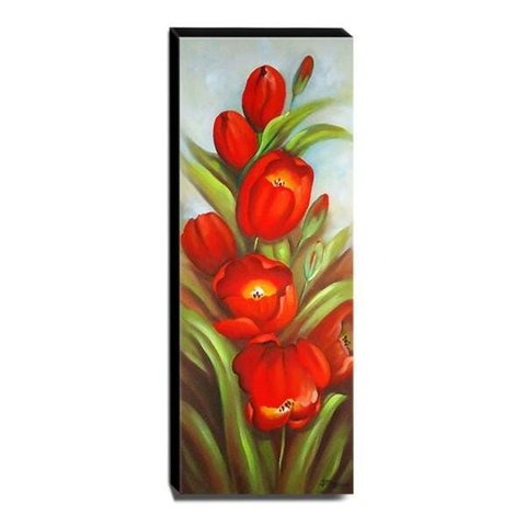 Quadro de Pintura Tulipas 100x40cm-1026