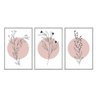 Kit 03 Quadros Decorativos - Arte Moderna Minimalista Galhos Abg045 - Vidro 40x60cm - 2