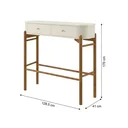 Ver imagem 3 de Aparador 2 Gavetas MDF com Pés em Madeira Maciça Aurora Off White/Castanho