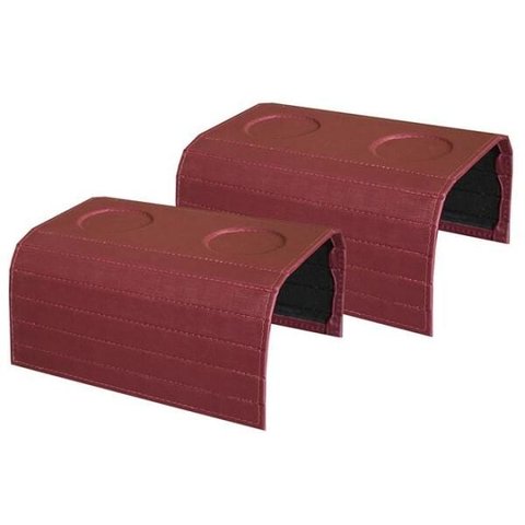 Kit 2 Bandejas Sintética Porta Copos Para Braço de Sofá Vermelho