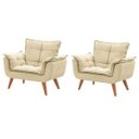 Ver imagem 1 de Kit 2 Poltronas Decorativas Opala Bege