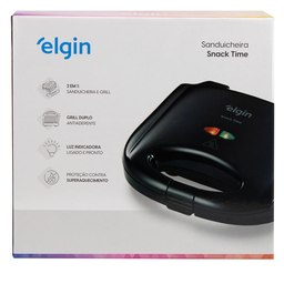 Sanduicheira Eletrica E Grill Antiaderente Snack Time 2 Em 1 Elgin 750w Chapa Para Lanches Misteira  - 8