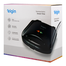 Sanduicheira Eletrica E Grill Antiaderente Snack Time 2 Em 1 Elgin 750w Chapa Para Lanches Misteira  - 2