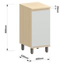 Ver imagem 3 de Balcão para Cozinha 40 Cm 1 Porta Mdf/mdp Aurora Cinza Cristal