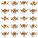 Ver imagem 1 de Kit 20 Jogos de Mesa Dobrável com 4 Cadeiras Tampo Redondo 70x70 Mel