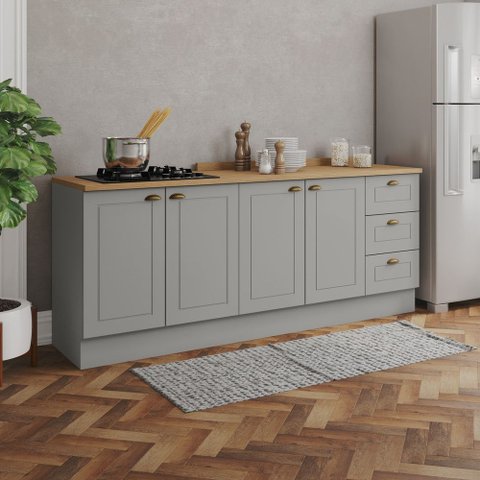 Cozinha Compacta 2 Peças 100% MDF com Tampo Americana Henn