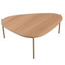 Ver imagem 2 de Mesa de Centro Orgânica Artesano 77 Cm (largura) em Mdp Hanover (mel) e Pés em Aço Dourado