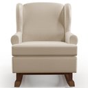 Ver imagem 6 de Kit 2 Poltronas Amamentação Com Balanço Malu Base Madeira P02 Facto Pérola Metalizado - Lyam