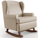 Ver imagem 3 de Kit 2 Poltronas Amamentação Com Balanço Malu Base Madeira P02 Facto Pérola Metalizado - Lyam