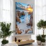 Quadro Decorativo Mar entre Pedras Vertical Sala Quarto Casa Escritório - 1