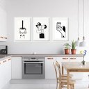 Ver imagem 2 de Kit 3 Quadros Grandes Love Coffee 60x48cm:moldura Branca