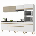 Ver imagem 3 de Cozinha Completa 5 Peças com Armário e Balcão Mp3715 Veneza Gw Multimóveis Branca