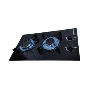 Cooktop a Gás 2 Bocas em Vidro Preto Bivolt Preto Glp