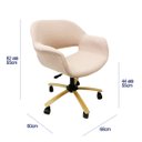 Ver imagem 4 de Poltrona Escritório Eduarda em Linho Rosé Base Dourada com Regulagem de Altura Poltronas do Sul