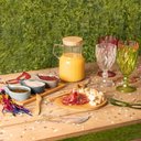 Ver imagem 5 de Kit 2 Jarras de Vidro Borossilicato com Tampa Bambu 1,1l Bico Direcionador Transparente Lyor