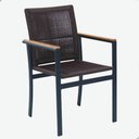 Ver imagem 4 de Mesa 1,50m Giratória Zurick de Madeira 6 Poltronas Amélia Corda Náutica de Jantar Marrom