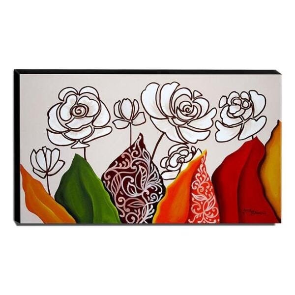 Quadro de Pintura Floral 60x105cm-1700 - 1