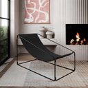 Ver imagem 2 de Espreguiçadeira Industrial Luxo Arpoador Tecido Suede Preto - Cor: Preto