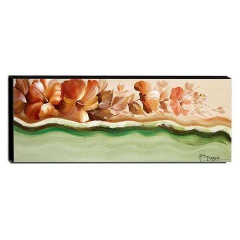 Quadro de Pintura Hibisco 45x120cm-1497