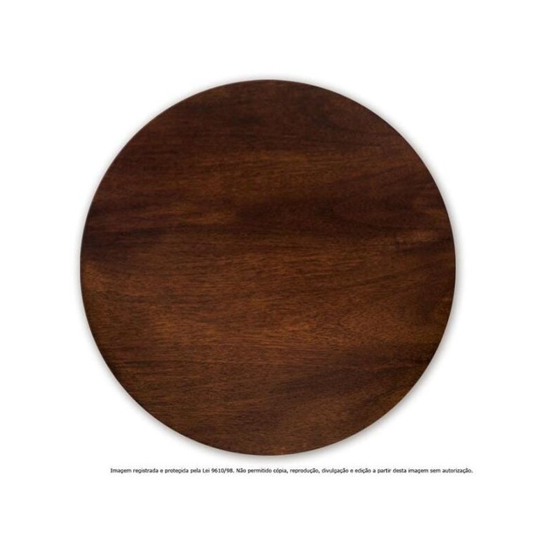 Prato Giratório Centro de Mesa Madeira Castanho 70cm