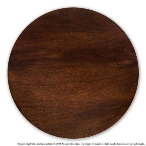 Prato Giratório Centro de Mesa Madeira Castanho 70cm