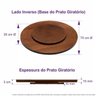 Prato Giratório Centro de Mesa Madeira Castanho 70cm - 6