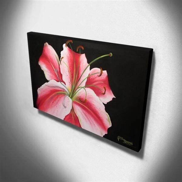 Quadro de Pintura Lirio Rosa 70x120cm-1367 - 3