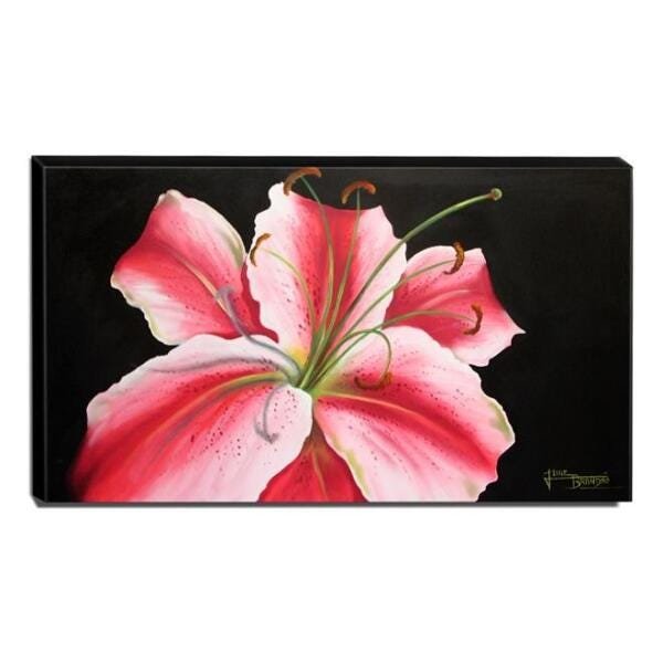 Quadro de Pintura Lirio Rosa 70x120cm-1367 - 1