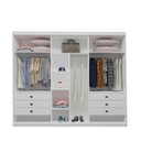 Ver imagem 2 de Guarda Roupa Casal Lisboa 6 Portas de Bater 6 Gavetas MDF Branco Bom Pastor Móveis 242cm