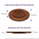 Ver imagem 6 de Prato Giratório Centro De Mesa Madeira Castanho 60cm