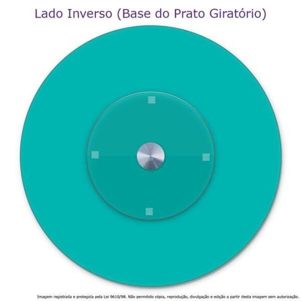 Centro de Mesa Prato Giratório Vidro Temperado Azul Tiffany 60cm - 4