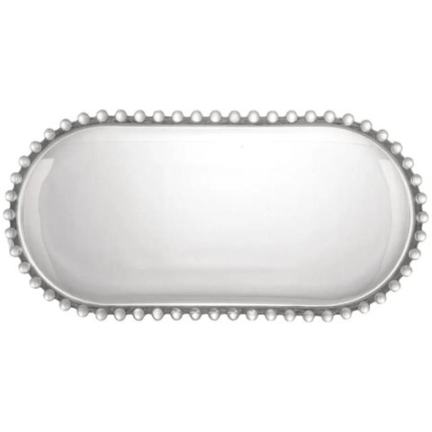 24 Travessas Ovais Cristal Transparentes Pearl Wolff Pequena