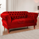 Ver imagem 2 de Namoradeira Chesterfield Elisabeth 2 Lugares Via Encanto Veludo Vermelho