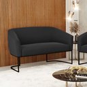 Ver imagem 2 de Sofá Namoradeira 2 Lugares Base Industrial Preto Stella Suede Preto D03 - D'Rossi