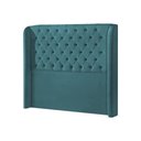Ver imagem 3 de Cabeceira Estofada Londres 195Cm Veludo Azul - Cor: Azul