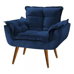 Poltrona Decorativa  Sala Recepção Escritório Opala Azul Marinho