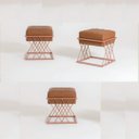 Ver imagem 1 de Kit 3 puffs decorativos paris-pintura cobre