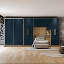 Ver imagem 1 de Guarda Roupa Quarto Modulado Solteiro Adapt 6 Peças Nogueira/Azul Profundo 450cm - Kappesberg