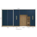Ver imagem 4 de Guarda Roupa Quarto Modulado Solteiro Adapt 6 Peças Nogueira/Azul Profundo 450cm - Kappesberg