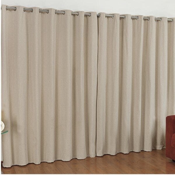Cortina 2 Folhas Rústico Liso Kerala Niazitex 1,80mx2,00m - 1