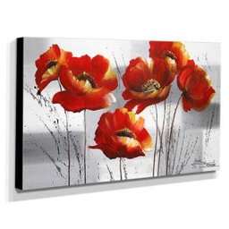 Quadro de Pintura Papoulas 60x105cm-1498 - 2