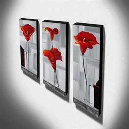 Quadros de Pintura Copos de Leite 105x40cm-1509 - 3