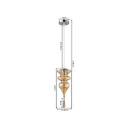Lustre Pendente Pingente Gota Vidro Âmbar Moderno Delicado Luxo Sala Quarto Cabeceira Cozinha Inl89 - 6