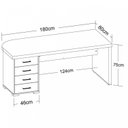 Ver imagem 3 de Escrivaninha Mesa Escritório em L Diretor Tamburato Le com 4 Gavetas 180cm Marrom/Charuto/Preto Artany