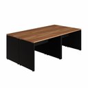 Ver imagem 3 de Estação de Trabalho 4 Lugares 2,20m X 1,40m Pé Painel F5 Cor:nogal com Preto