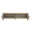 Ver imagem 3 de Rack / Bancada Fl 2.20m 4 Portas Estilo Retrô para Tv até 75'' Cor Off White / Cinamomo