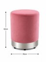 Ver imagem 2 de Kit de Puff com Rodapé Prata Rosa Antigo Veludo - Let Móveis