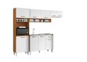 Ver imagem 2 de Cozinha Compacta Aurora com Balcão de Pia 120cm sem Tampo/cuba - Cinamomo/branco Aramóveis