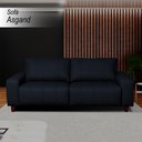 Ver imagem 2 de Sofá Decorativo Sala de Estar Asgand 4 Lugares 240cm Bipartido Couro Azul Marinho - Mozzelar