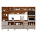 Ver imagem 3 de Cozinha Completa Proença 9 Portas 8 Gavetas com Vidro Dp3101rf Nogueira/nude Prime Tx - Demóbile